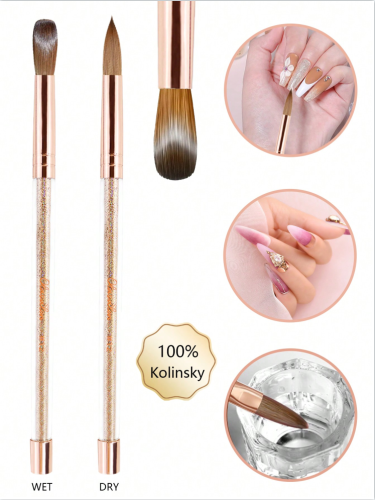 Pincel acrílico 100% kolinsky aurora goldsalon salon