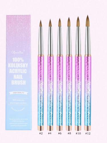 Cepillo de uñas acrílico de fantasía de Olasalon Kolinsky