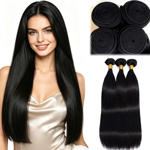 24/26/28 inch Straight Hair Extensions, 9 Bundles, Synthetic Smooth Straight Hair Extensions, Quick Braided Hair Sections, 300g