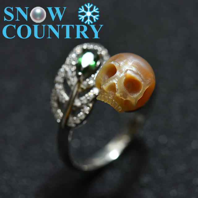 Pearl Carved Skull Ring  925 Sterling Silver Gothic Statement Jewelry Custom Jewelry