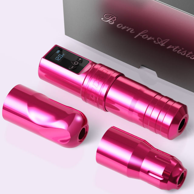 Rotary Wireless Tattoo Pen Gun Machine Kit,DK-W1 Pro Rose Color