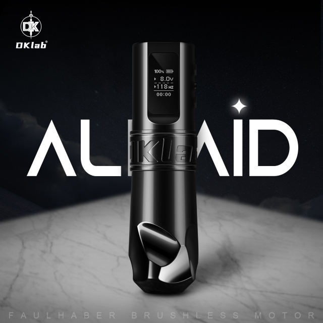 Black ALKAID Tattoo Gun Machine Kit Wireless Battery Pen