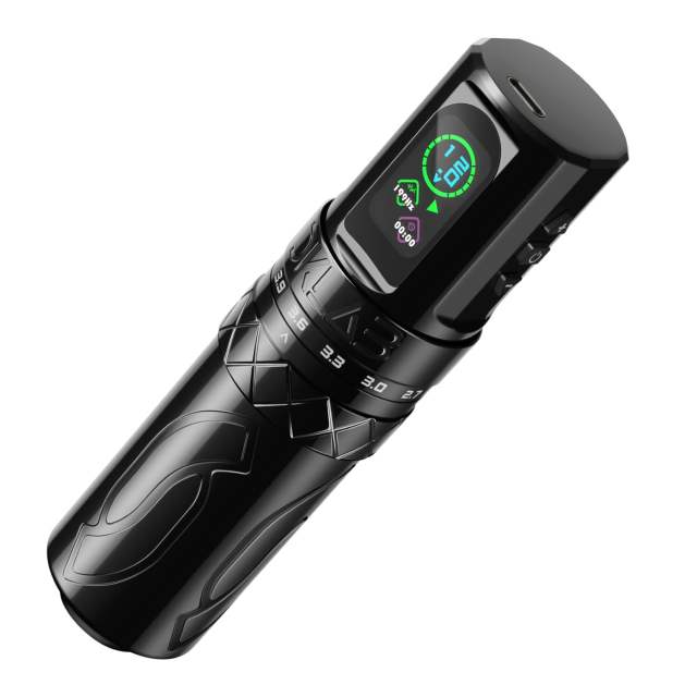 DKLAB Mizar Tattoo Pen Machine,Rotary Tattoo Gun Kit Load Strong Japanese Coreless Motor,Stroke Adjustable Start from 2.7mm to 4.5mm,2 Pieces of 1800mAh Battery Pack