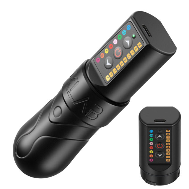 DKLAB New DK-W1 Wireless Tattoo Machine Rotary Battery Pen Gun with Portable Power Pack 2400 mAh LED Digital Display for Body Art