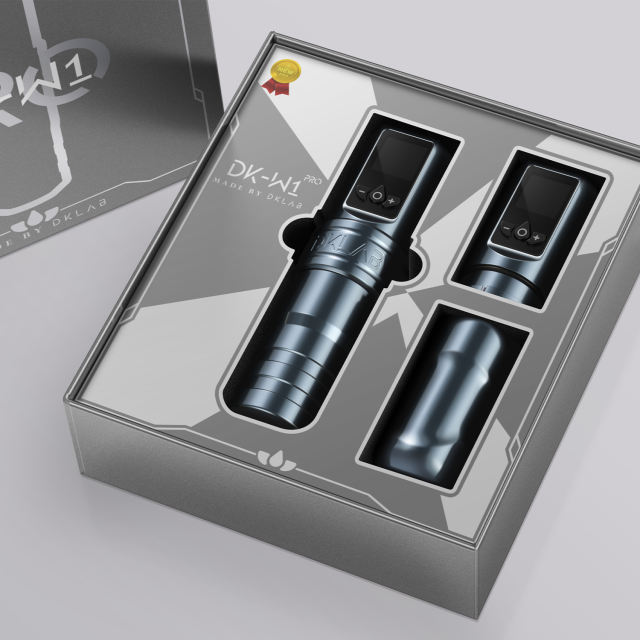 New DK-W1 Pro Wireless Tattoo Pen Kit Machine Set for Body Art Tattoo Supply Made by DKLAB Gray Color