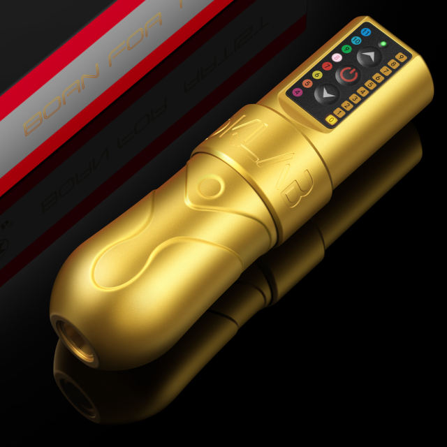 DKLAB New DK-W1 Wireless Tattoo Pen Machine Set Gold Color