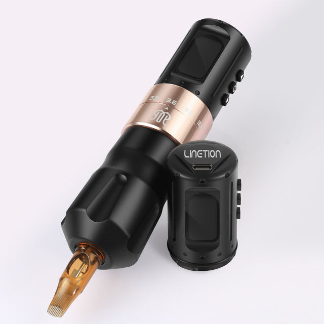 Linetion KT2 Wireless Tattoo Gun Pen Machine Kit with 1800 mAh Battery & Stroke Adjustment From 2.7~4.5 mm
