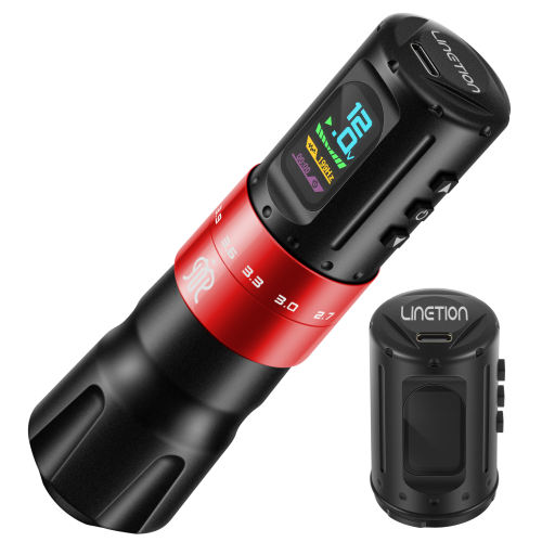 Linetion KT2 Wireless Tattoo Gun Pen Machine Kit with 1800 mAh Battery & Stroke Adjustment From 2.7~4.5 mm