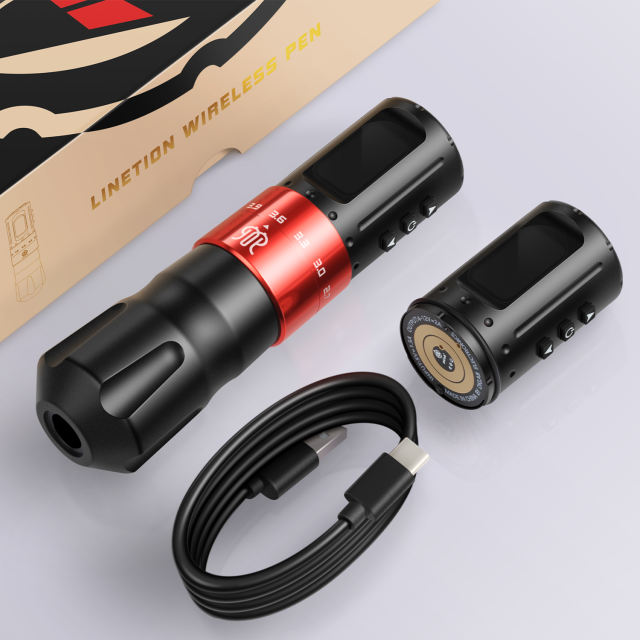 Linetion KT2 Wireless Tattoo Gun Pen Machine Kit with 1800 mAh Battery & Stroke Adjustment From 2.7~4.5 mm