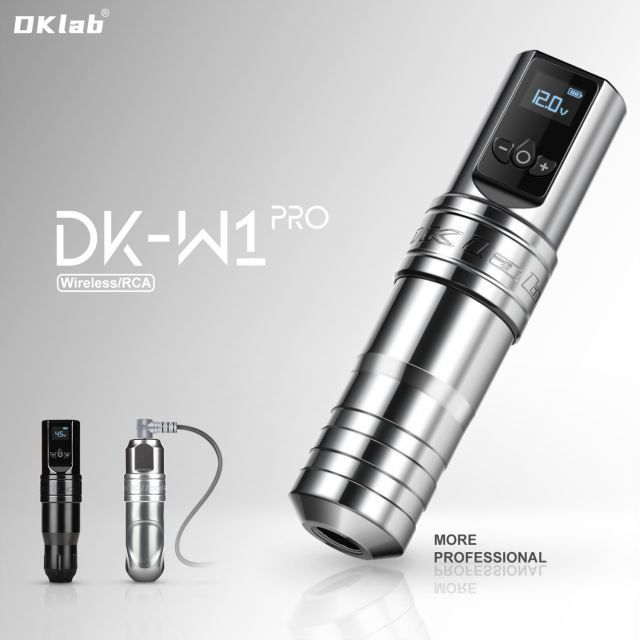 DKLAB DK-W1 Pro Wireless Tattoo Gun Rotary Pen Machine Equipped with Customized Japanese Motor,2400 mAh Battery,and 2 Pieces Spare Grips