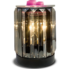Rauchgrauer Kristallstreifen elektrische Wachsheizung, Weihrauchwachsheizung, Öllampe Kerze hohle Nachtlampe Duft dekorative Lampe