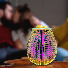 3D Art Glas elektronisches Wachsschmelzer rauchlos umweltfreundlich feuerfrei Sicherheitslampe austauschbar das beste Geschenk für Ihre Familie