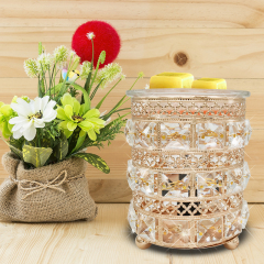 Crystal gold candle warmer, fragrance diffuser for home appliances, bedroom, living room and office fragrance decoration