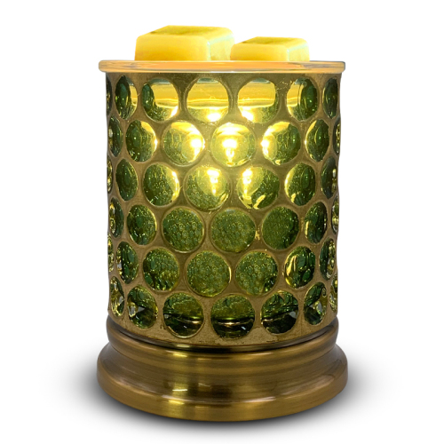Grünes Blasenglas Aromatherapie-Kerzenhalter Aromatherapie-Wachsblock Wachsschmelzgerät für sichere und dauerhafte Aromatherapie ohne Feuer