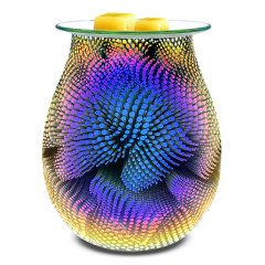 3D-Glasfeuerwerk Effekt Kerzenwachsschmelze Aromatische Ölwärme mit Dimmoptionen Aromatische Wachsbrenner für Geschenke und Dekor für Heimschlafzimmer