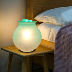 Allmählicher Glaswachsschmelzofen, elektrischer Wachsschmelzofen Weihrauch warme Nachtlampe, für zu Hause Schlafzimmer Küche Garage Geschenk Aromatherapie