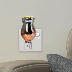 Wachsheizung Plug-in-Wand 3D Glas Elektrische Wachsschmelze Duftendes Wachs Räucherstäbchen mit Öl Plug-in Heizung und Home Office Nachtlicht - gold