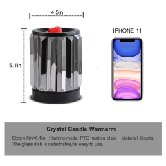 Smoke gray crystal strip electric wax heater, incense wax heater, oil lamp candle hollow night lamp fragrance decorative lamp