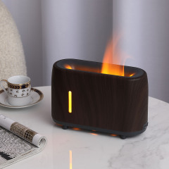 The combination of light and mist in a simulated flame aromatherapy machine creates a realistic flame effect to alleviate air dryness