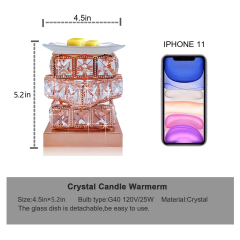 Rose gold square crystal aromatherapy stove Household crystal iron aromatherapy stove table decoration aromatherapy diffuser