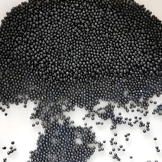 How much does the hardness of steel shot affect polishing results?