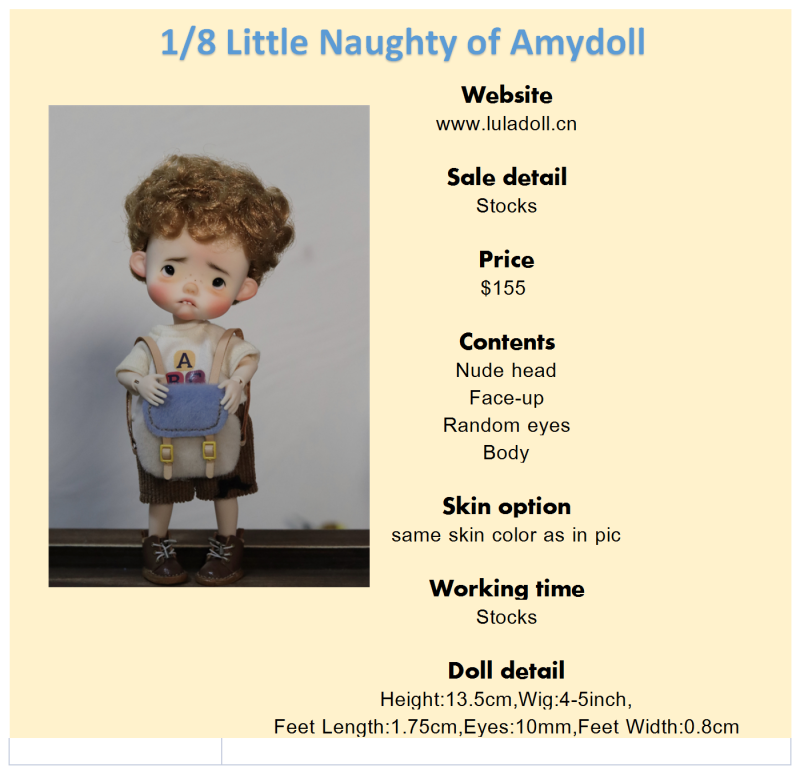 【Out of Stock】【AmyDoll】【Little Naughty】 BJD Doll 1/12