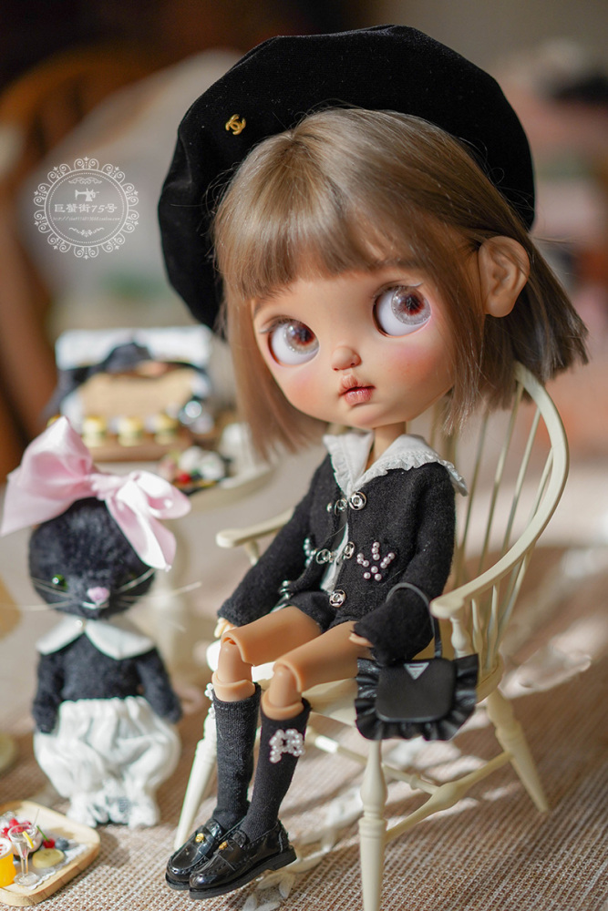 【 Black Shell Coat Suit】bjd ob11 blythe 【pre-order】