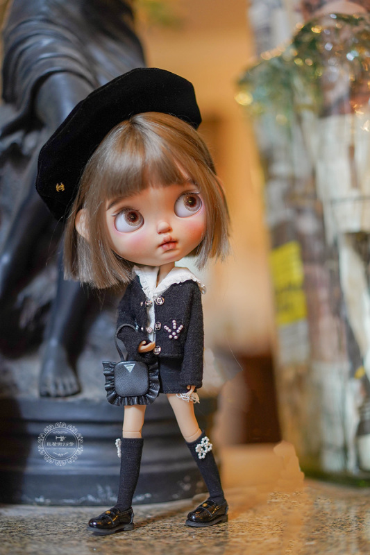 【 Black Shell Coat Suit】bjd ob11 blythe 【pre-order】