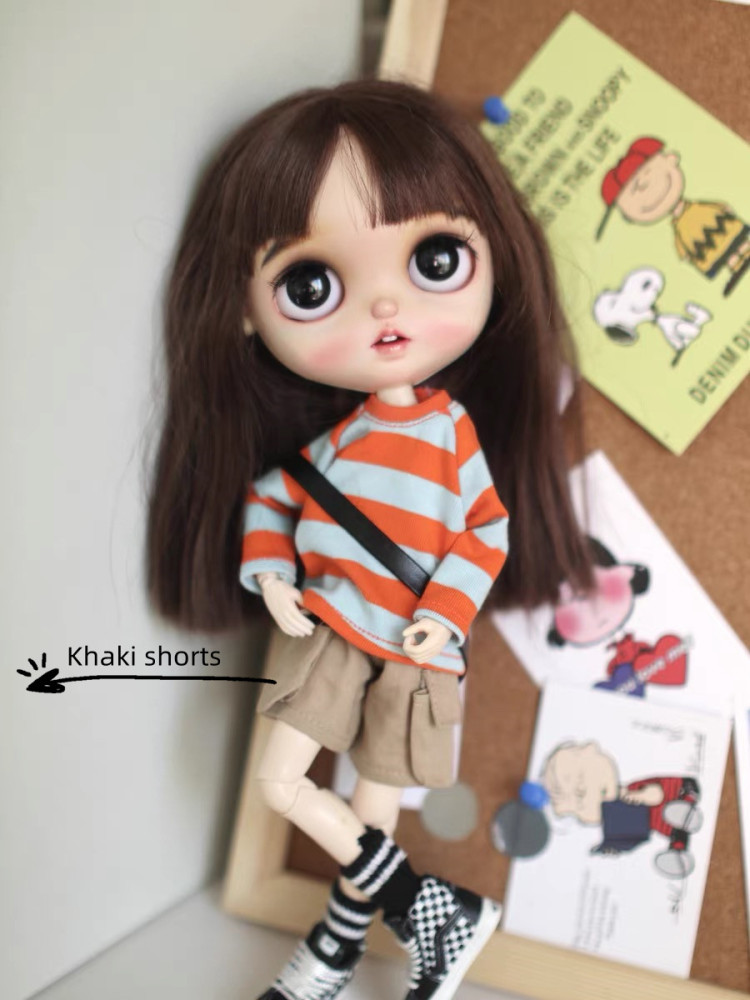 Striped shirt bjd blythe Tuwangwan 's doll clothes pre-order outfit