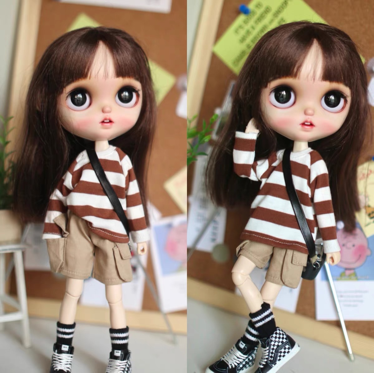 Striped shirt bjd blythe Tuwangwan 's doll clothes pre-order outfit