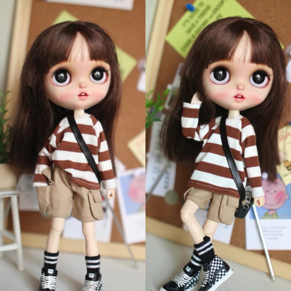 Striped shirt bjd blythe Tuwangwan 's doll clothes pre-order outfit