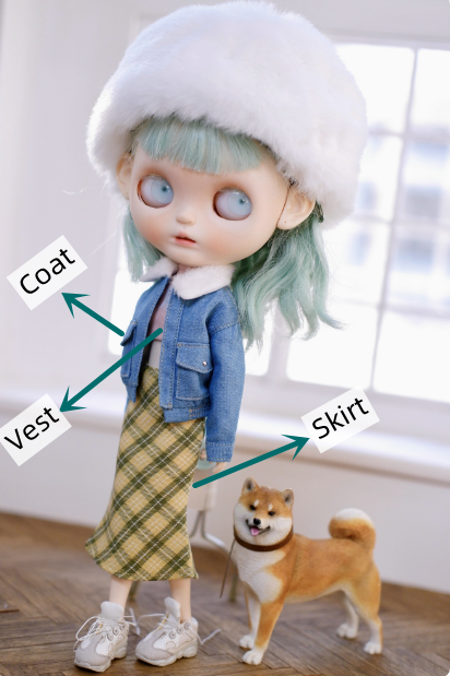 Vest bjd Blythe One-seven 's doll clothes pre-order outfit