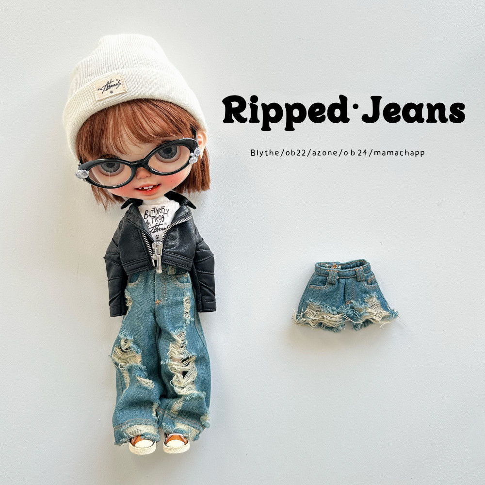 2025 New Product-Ripped Jeans Little Dream Girl pre-order outfit