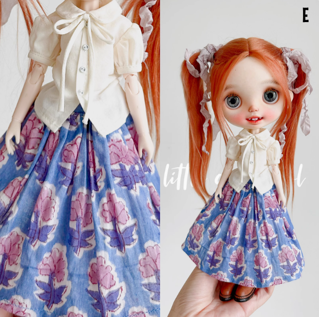 2025 Second Release-Floral Print Skirt bjd blythe Little Dream Girl pre-order outfit