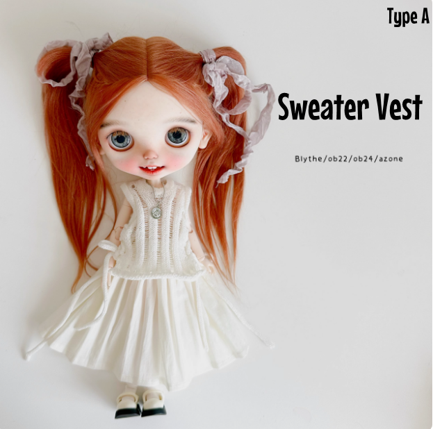 2025 Second Release-New Sweater Vest bjd blythe Little Dream Girl pre-order outfit