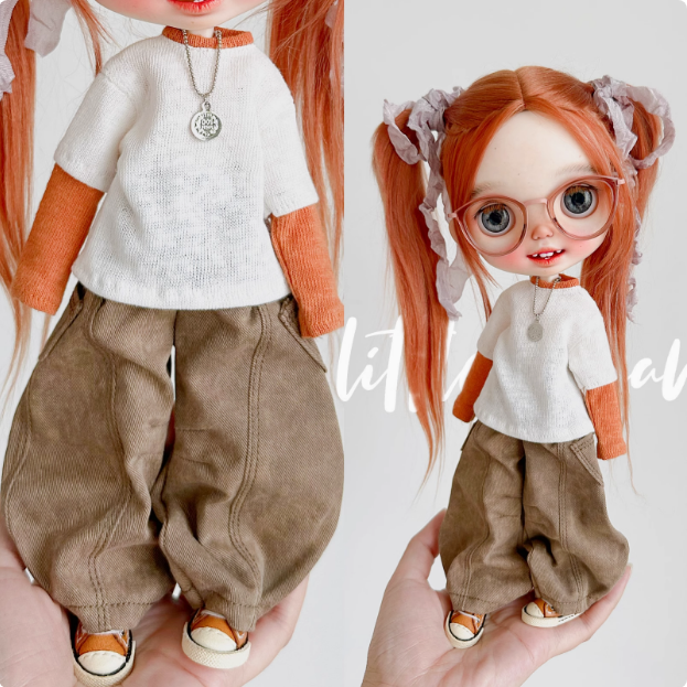 2025 Second Release-A pair of trousers with personality pants bjd blythe Little Dream Girl pre-order outfit