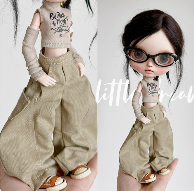2025 Second Release-A pair of trousers with personality pants bjd blythe Little Dream Girl pre-order outfit