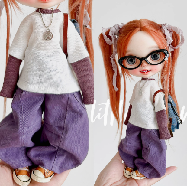 2025 Second Release-A pair of trousers with personality pants bjd blythe Little Dream Girl pre-order outfit