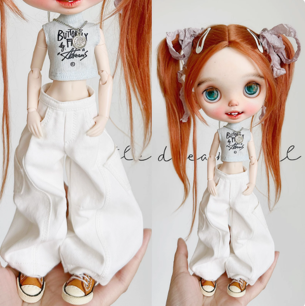 2025 Second Release-A pair of trousers with personality pants bjd blythe Little Dream Girl pre-order outfit