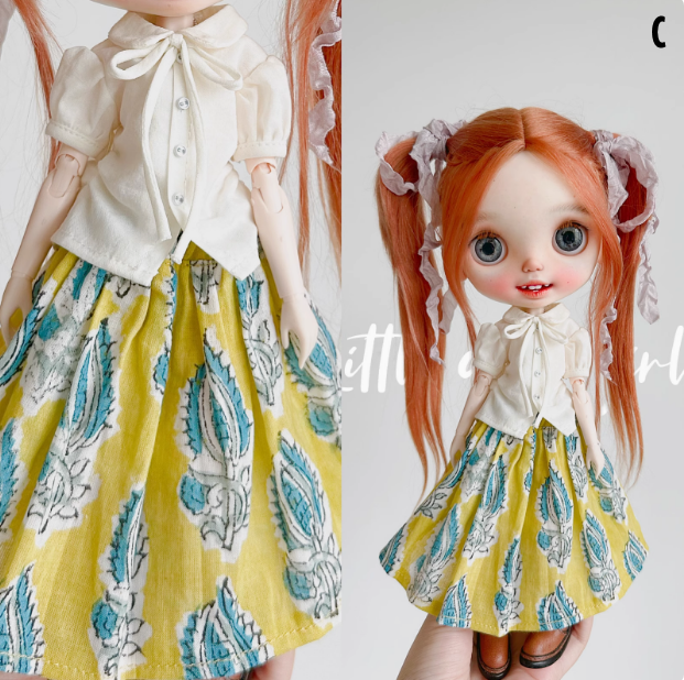 2025 Second Release-Floral Print Skirt bjd blythe Little Dream Girl pre-order outfit