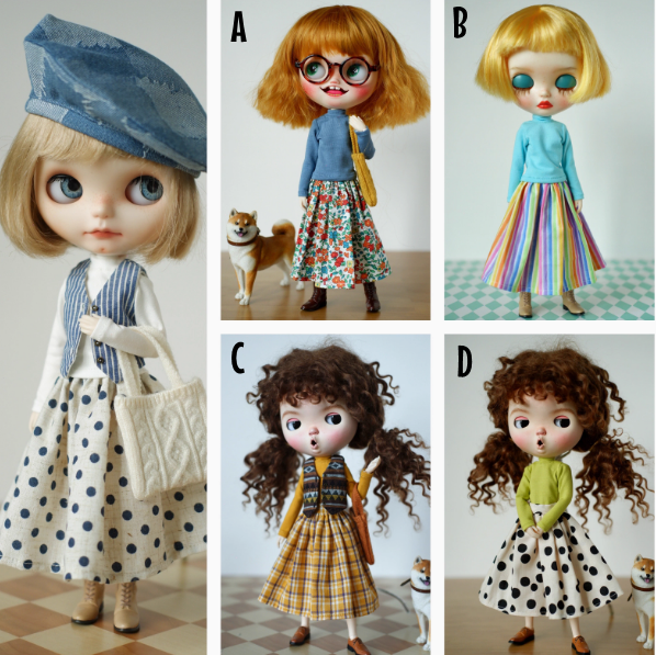 Skirt bjd Blythe One-seven 's doll clothes pre-order outfit