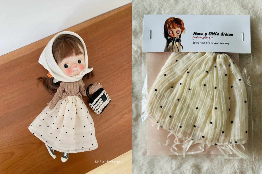 Stock outfit   blythe qbaby outfit little dream girl