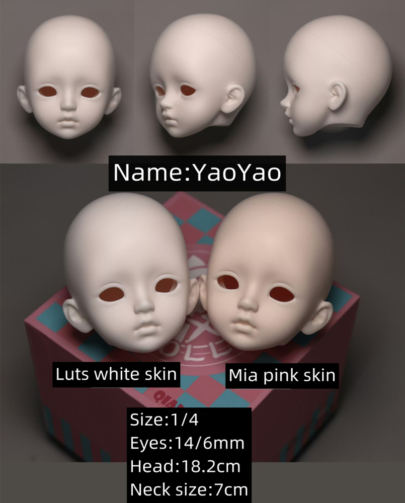 yaoyao&zhuozhuo 【time limited】1/4 head only qianqiandoll