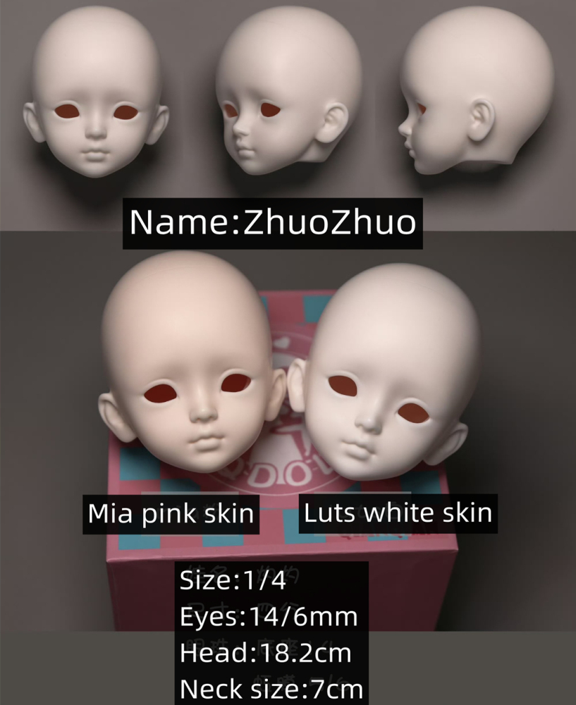 yaoyao&zhuozhuo 【time limited】1/4 head only qianqiandoll