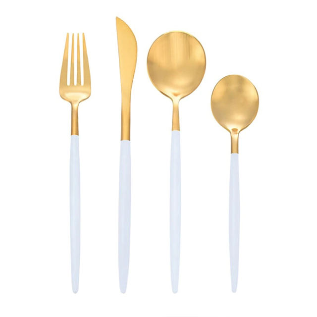 Arya White Gold Cutlery Set