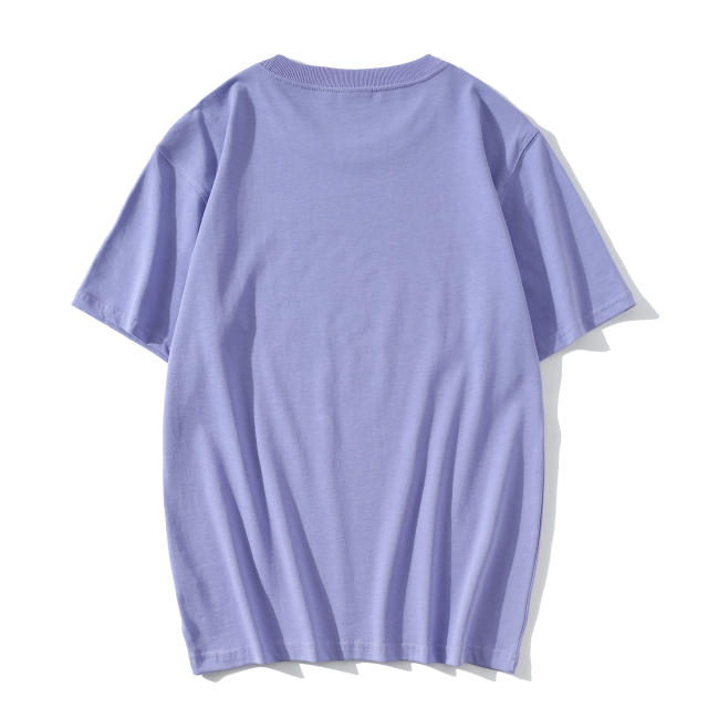 High Quality Cotton Loose Oversized Plain Tshirt Custom Logo Print Blank T Shirts (32 thread double yarn pure cotton round neck short sleeve 16 colors)
