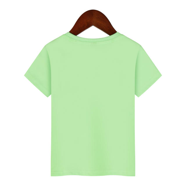 Custom children's casual shirt 50 ice cool cotton children's T-shirt women's waist T-shirt men's round neck T-shirt