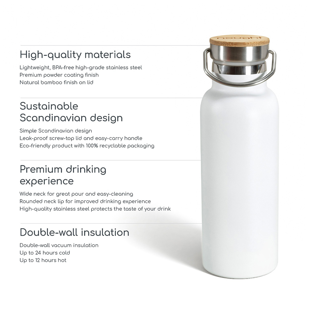 Customized Direct Drinking Double Wall 304 SS Inner 201 SS Outer Promotional Travel Water Bottle