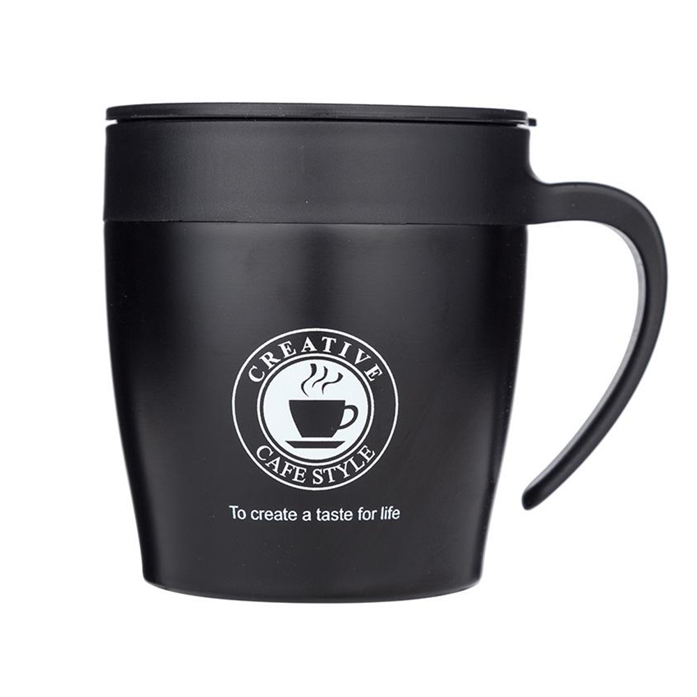 300ml 304 Stainless Steel Coffee Mugs Travel Vacuum Cups Cafe' Mug Thermos Mugs with Spoon Set