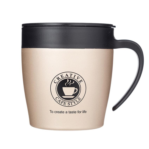 300ml 304 Stainless Steel Coffee Mugs Travel Vacuum Cups Cafe' Mug Thermos Mugs with Spoon Set